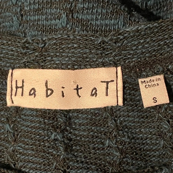 Habitat Blue Cotton Blend Knit Sweater Round Neckline Split Hem Size Small - Picture 6 of 9